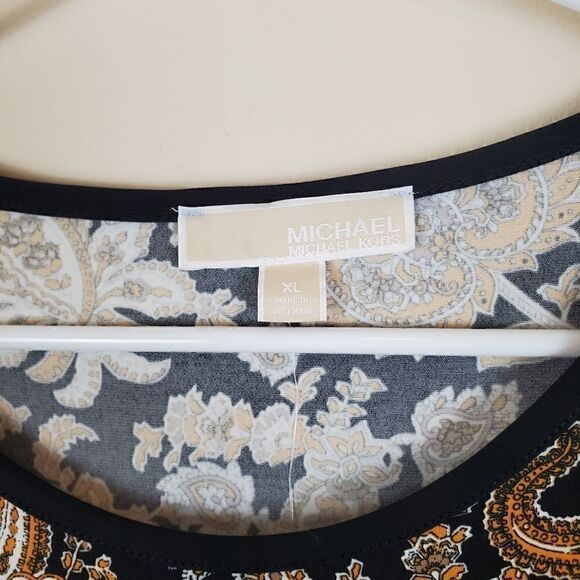 Michael Michael Kors Marigold Paisley Bell Sleeve Flounce Dress Size XL - Picture 4 of 8